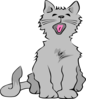 Gray Yawning Kitty Clip Art